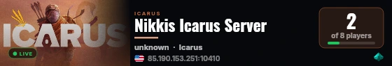 Nikkis Icarus Server live status badge