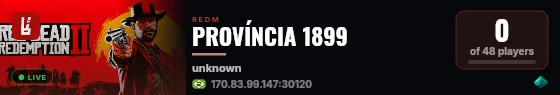 PROVÍNCIA 1899 | Hard RP | Economia 100% Players | Zero P2W live status badge