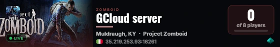 GCloud server live status badge
