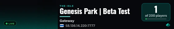 Genesis Park | Beta Test live status badge