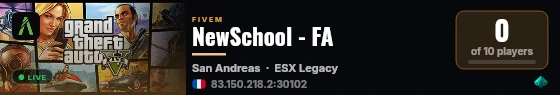 NewSchool - FA live status badge