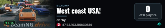 West coast USA! live status badge