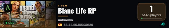 Blane Life RP live status badge