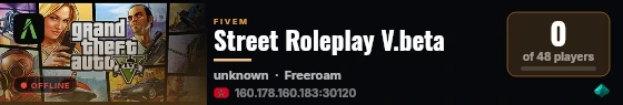 Street Roleplay V.beta live status badge