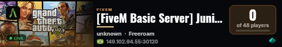 [FiveM Basic Server] Juninho live status badge