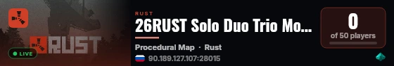 26RUST Solo Duo Trio Monthly live status badge