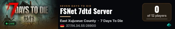 FSNet 7dtd Server live status badge