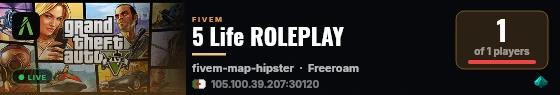 5 Life ROLEPLAY   live status badge