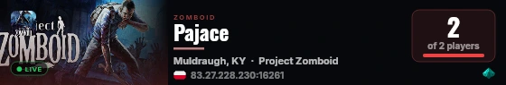 Pajace live status badge