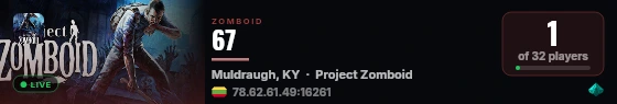 67 live status badge