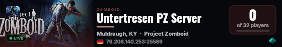 Untertresen PZ Server live status badge