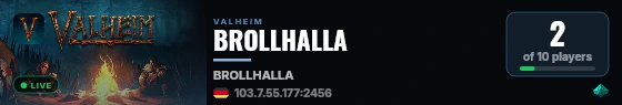 BROLLHALLA live status badge
