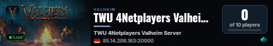 TWU 4Netplayers Valheim Server live status badge