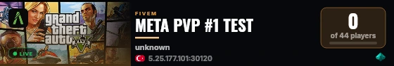 META PVP #1 TEST live status badge