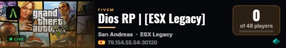 Dios RP | [ESX Legacy] live status badge