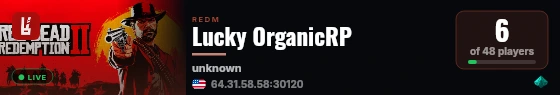 Lucky OrganicRP live status badge