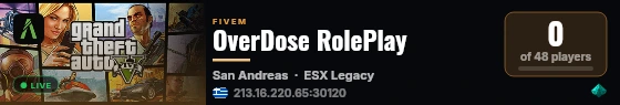 OverDose RolePlay live status badge