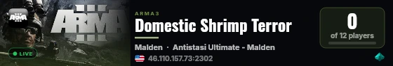 Domestic Shrimp Terror live status badge