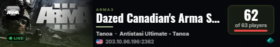 Dazed Canadian's Arma Speedrun Server for Special Soldiers live status badge