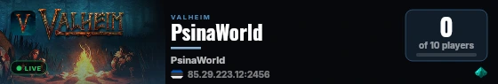 PsinaWorld live status badge