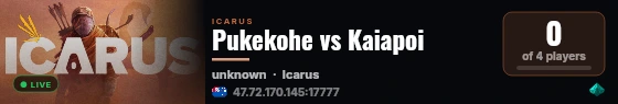 Pukekohe vs Kaiapoi live status badge