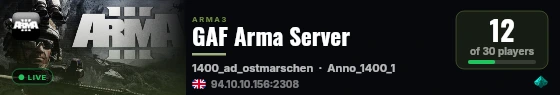 GAF Arma Server live status badge