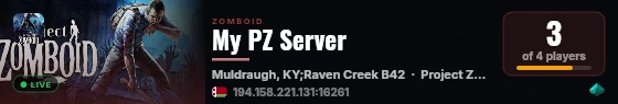 My PZ Server live status badge