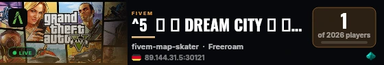^5  ⌠ ♛ DREAM CITY ♛ ⌡  LIVETEST live status badge