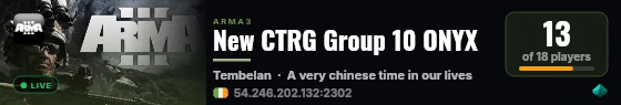 New CTRG Group 10 ONYX live status badge