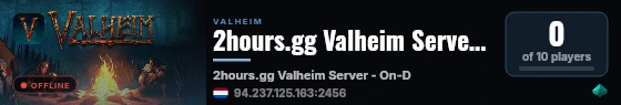 2hours.gg Valheim Server - On-Demand by the Hour live status badge