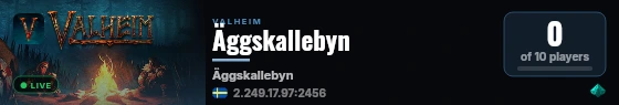 Äggskallebyn live status badge
