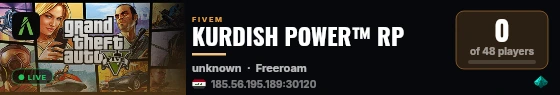KURDISH POWER™ RP live status badge