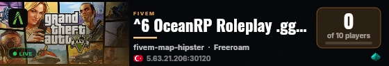 ^6 OceanRP Roleplay .gg/OceanRP live status badge