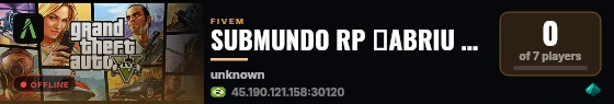 SUBMUNDO RP 🡺ABRIU HOJE!🡸 live status badge