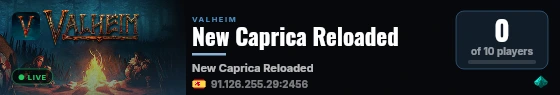 New Caprica Reloaded live status badge