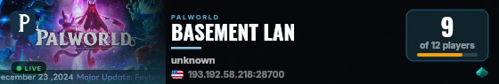 BASEMENT LAN live status badge