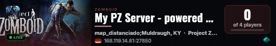 My PZ Server - powered by Sophie live status badge
