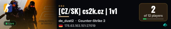 [CZ/SK] cs2k.cz | 1v1 live status badge