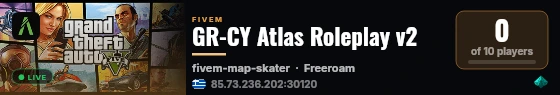 GR-CY Atlas Roleplay v2 live status badge