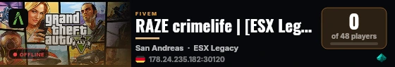 RAZE crimelife | [ESX Legacy] live status badge