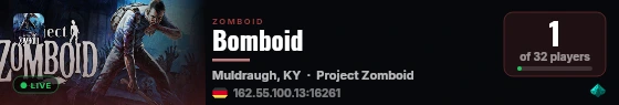 Bomboid live status badge
