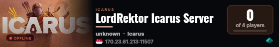 LordRektor Icarus Server live status badge