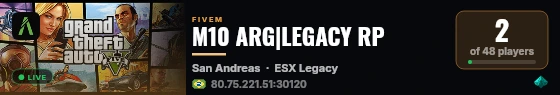 M10 ARG|LEGACY RP live status badge