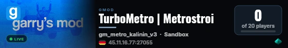 TurboMetro | Metrostroi live status badge