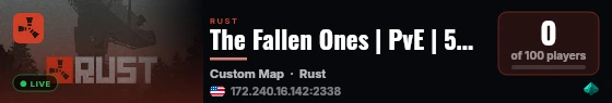 The Fallen Ones | PvE | 5X | Raidable Bases live status badge