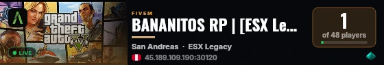 BANANITOS RP | [ESX Legacy] live status badge