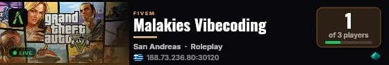 Malakies Vibecoding live status badge