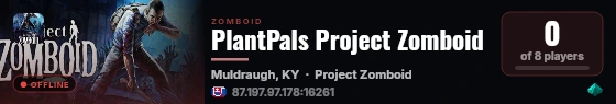 PlantPals Project Zomboid live status badge