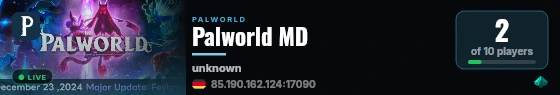 Palworld MD live status badge