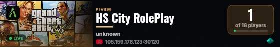 HS City RolePlay live status badge